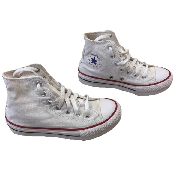 Converse Youth Chuck Taylor All Star Canvas Hi Top Sneaker Size 2 White - Picture 1 of 7